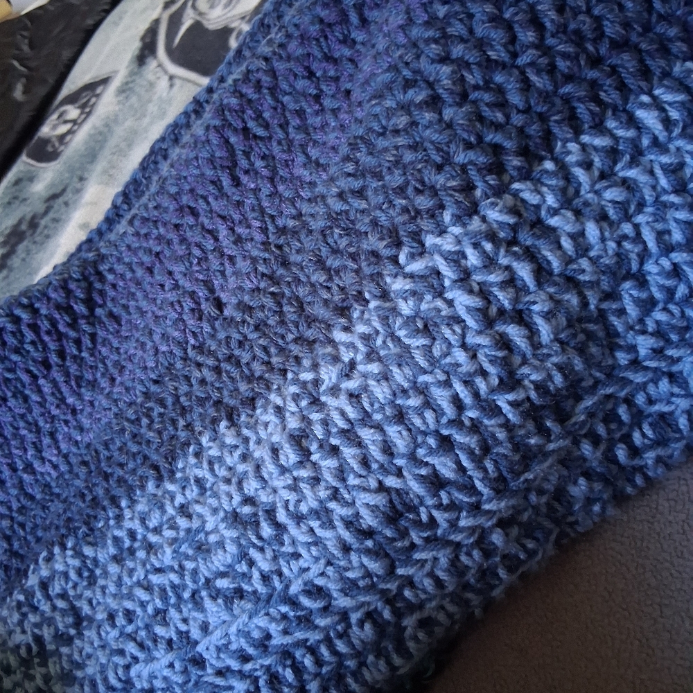 Handmade Blue Crochet Tote Bag